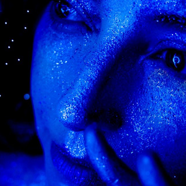 Sol Aravena in blue light