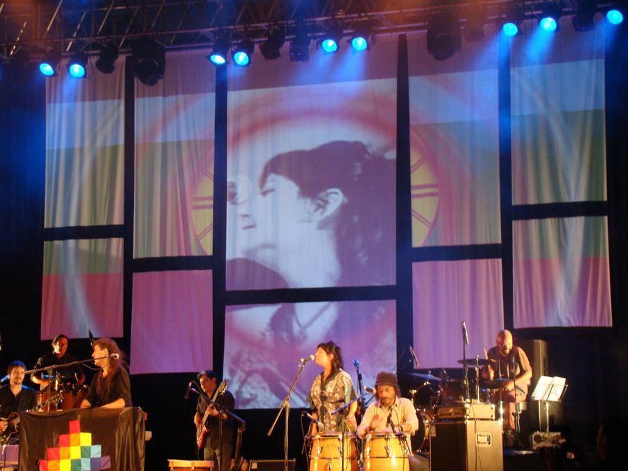 Sol Aravena and band on a large festival stage