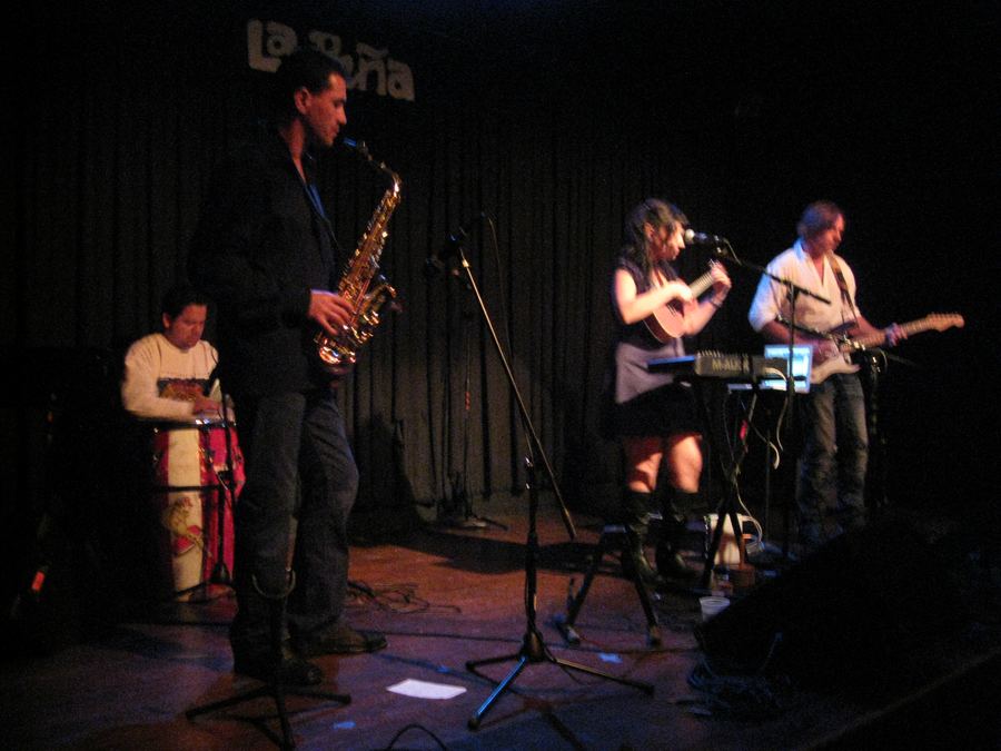 Sol Aravena performing with her band